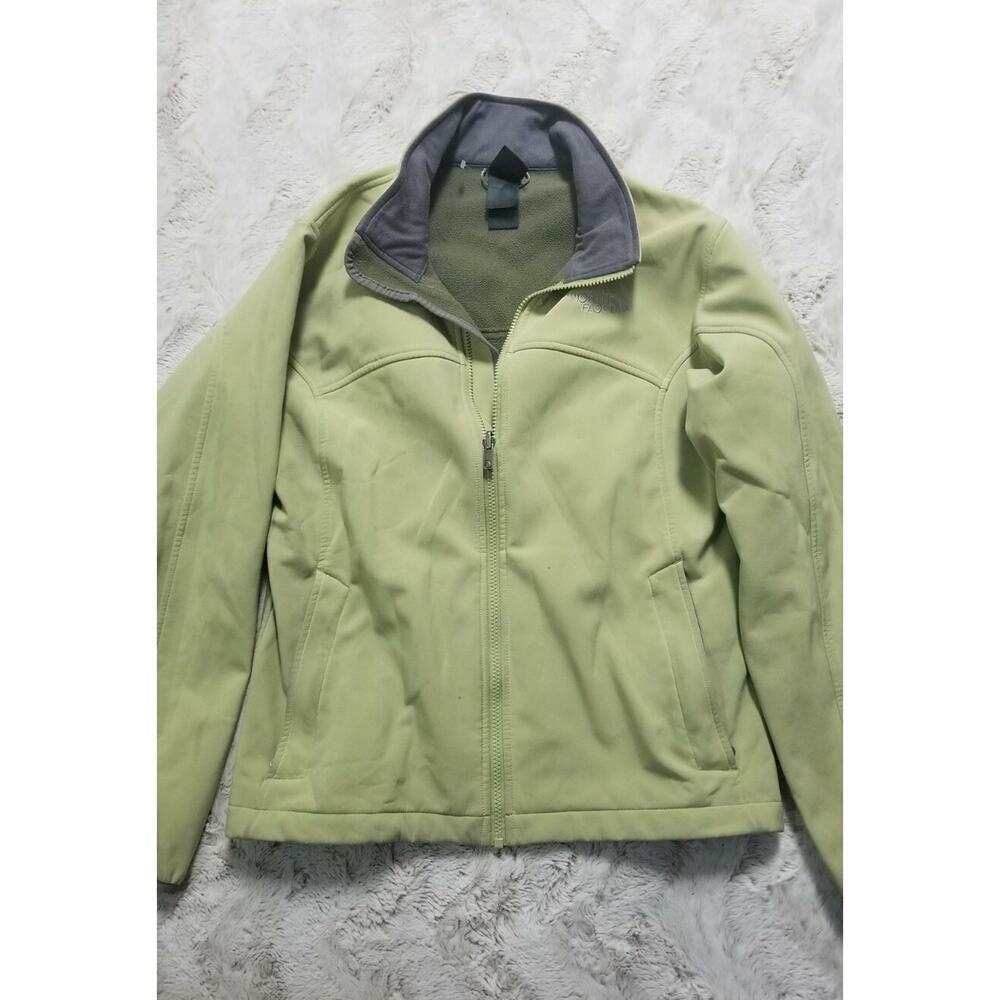 The North Face Pale Lime Green Full Zip Lined Fleece Jacket Size M